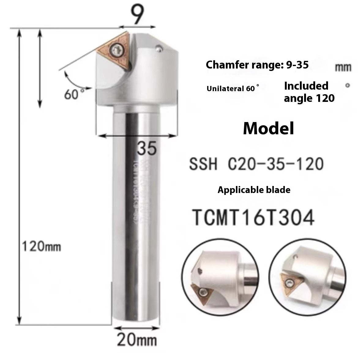 1144-Shedding type fixed-point chamfering cutter 30 degree 45 degree 60 degree chamfering cutter bar SSK/SSP/TCM/SSY/SSO/SSH Shandong Denso Pricision Tools Co.,Ltd.